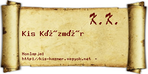 Kis Kázmér névjegykártya
